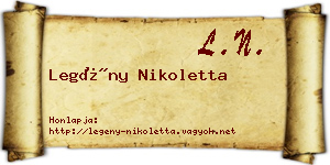Legény Nikoletta névjegykártya