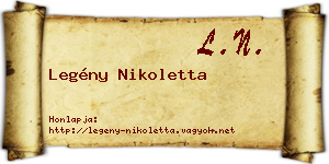 Legény Nikoletta névjegykártya