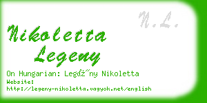 nikoletta legeny business card